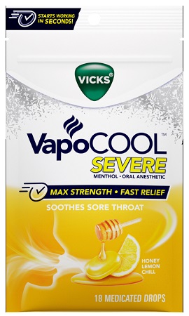 VICKS VAPOCOOL DROPS HONEY LEMON 18PC.