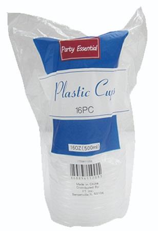 PLASTIC CUPS 16OZ CLEAR 48/16CT(BASIC HOME)