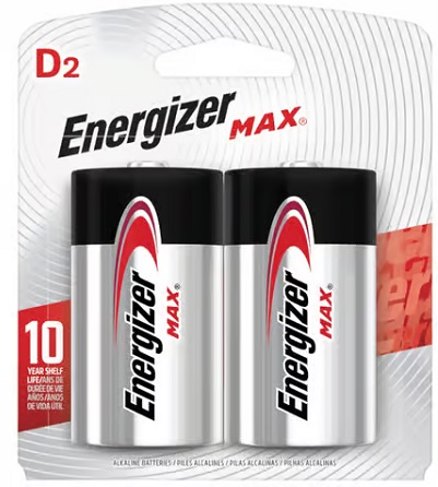 ENERGIZER MAX.  D -2PK**AVAILABLE BY SPECIAL ORDER AND EMAIL ONLY, ALLOW 14 DAYS LEADTIME**