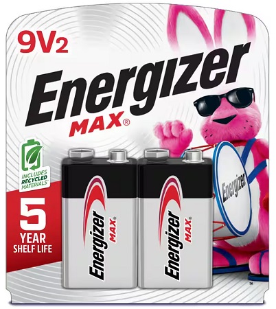 ENERGIZER MAX.  9V -2PK**AVAILABLE BY SPECIAL ORDER AND EMAIL ONLY, ALLOW 14 DAYS LEADTIME**