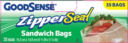 GOODSENSE ZIPPER SANDWICH BAGS 48/35CT
