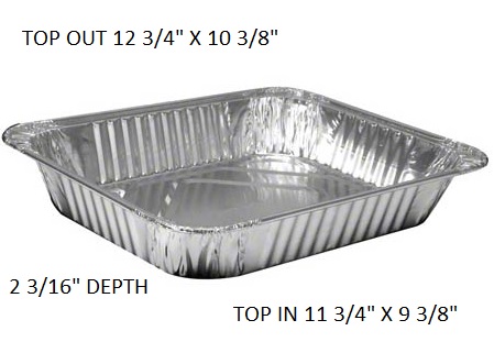 ROASTING PAN 1/2 MEDIUM 100CT(LID #2049, 321LDL)
