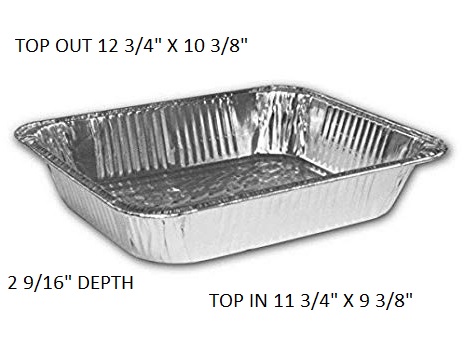 ROASTING PAN 1/2 DEEP 100CT(LID #2049, 321LDL)