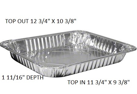 ROASTING PAN 1/2 SHALLOW 100CT(LID #2049, 321LDL)