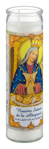 CANDLE RELIGIOUS 12CTALTAGRACIA WHITE (8.1OZ)