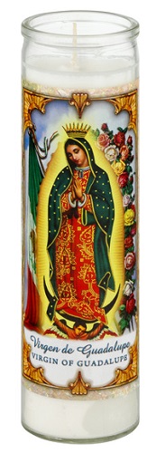 CANDLE RELIGIOUS 12CTGUADALUPE WHITE (8.1OZ)