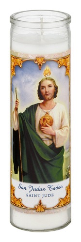 CANDLE RELIGIOUS 12CTST.JUDE WHITE (8.1OZ)