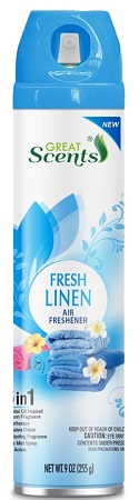 AIR FRESHENER GREAT SCENTS 9OZFRESH LINEN