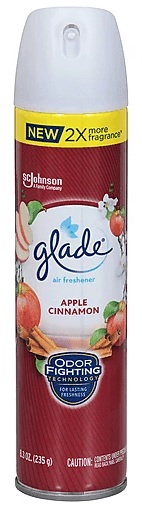 GLADE SPRAY APPLE CINNAMON 8OZ(NEW 2X MORE FRAGRANCE)