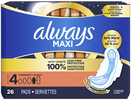 ALWAYS MAXI OVERNIGHT W/WINGS #4 (26CT)**AVAILABLE BY SPECIAL ORDER ONLY, ALLOW 21 DAYS LEADTIME
