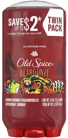OLD SPICE TWIN PACK BEARGLOVE CRISP ORCHARD 2.6OZ**AVAILABLE BY SPECIAL ORDER AND EMAIL ONLY, ALLOW 14 DAYS LEADTIME