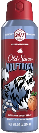 OLD SPICE BODY SPRAY WOLFHORN 5.1OZ**AVAILABLE BY SPECIAL ORDER AND EMAIL ONLY, ALLOW 21 DAYS LEADTIME