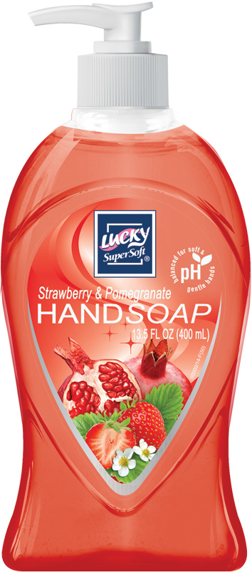LUCKY LIQUID SOAP 14OZSTRAWBERRY & POMEGRABATE