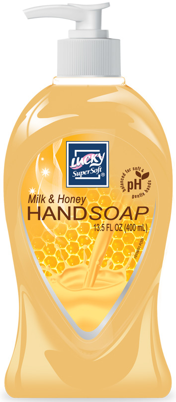 LUCKY LIQUID SOAP 13.5OZMILK & HONEY