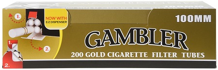 GAMBLER TUBES 100MM GOLD (LIGHT) 200CT 10/5PK