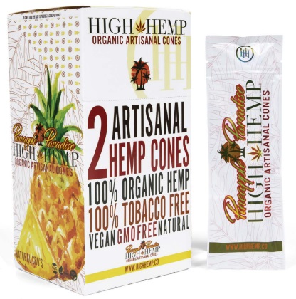 HIGH HEMP ORGANIC CONES PINEAPPLE**CONTAINS (NO TOBACCO) OR NICOTINE**