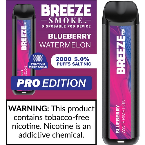 BREEZE PRO 2000 BLUEBERRY WATERMELON (MSRP:$17.99)**2 - 4 BOX LIMIT PER SKU (LIMIT BASED ON AVAILABILITY)**