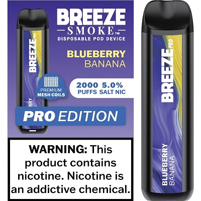 BREEZE PRO 2000 - BLUEBERRY BANANA (MSRP:$17.99)**2 - 4 BOX LIMIT PER SKU (LIMIT BASED ON AVAILABILITY)**