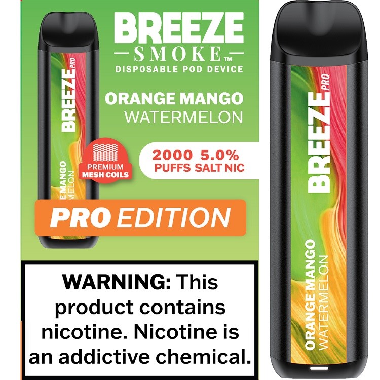 BREEZE PRO 2000 - ORANGE MANGO WATERMELON  (MSRP:$17.99)**2 - 4 BOX LIMIT PER SKU (LIMIT BASED ON AVAILABILITY)**