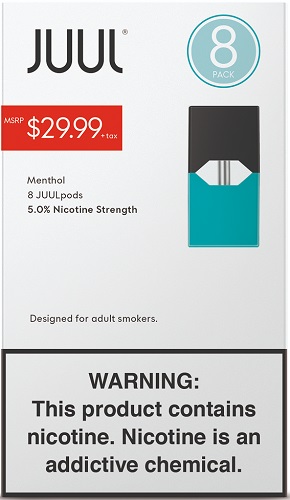 JUUL PODS 5% $29.99 MENTHOL 8PK**NOT FOR ONLINE SALES** *LIMITED EDITION AVAILABLE WHILE INVENTORY LASTS*