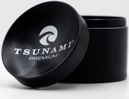 TSUNAMI DRY HERB GRINDER (50MM/4 PART) BLACK*FOR TOBACCO USE ONLY* **NO RETURNS**