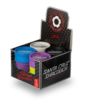 SANTA CRUZ 2 PIECE HEMP GRINDERS 12CTASSORTED COLORS