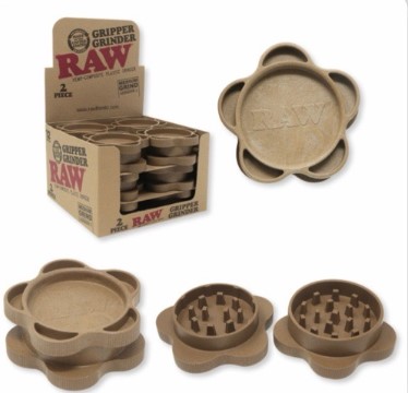 RAW GRIPPER GRINDER 12CT**2 PIECE TOBACCO GRINDER**