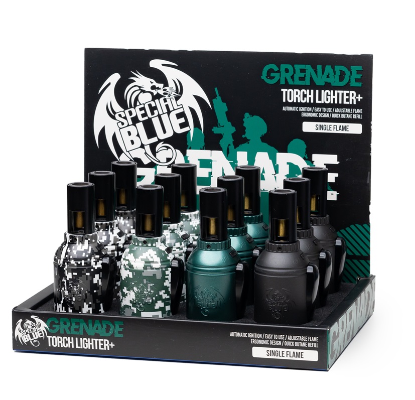 TORCH GRENADE DISPLAY SPECIAL BLUE 12CT