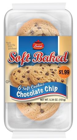 CARLEY'S SOFT BAKED 1.99 CHOCOLATE CHIP 6PC. (12/5.34OZ)(NEW PRE-PRICE $1.99)