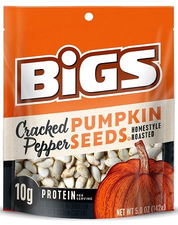 BIGS PUMPKIN SEEDS 5OZ CRACKED PEPPER**AVAILABLE BY SPECIAL ORDER AND EMAIL ONLY, ALLOW 21 DAYS LEADTIME