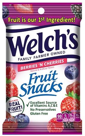 WELCH'S FRUIT SNACKS (5OZ) BERRIES 'N CHERRIES*$.72 OFF PER CASE *