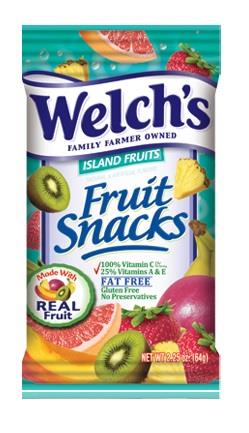 WELCH'S FRUIT SNACKS 2.25OZ ISLAND FRUITS