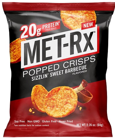 MET-RX POPPED CRISPS SWEET BBQ 2.26OZ