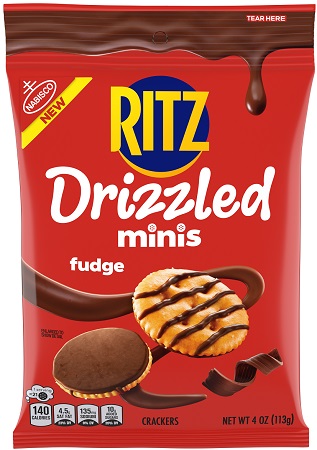 NABISCO BIG BAG RITZ DRIZZLED MINI FUDGE- 4OZ**MANUFACTURER GUARANTEED SHELF LIFE IS 45 DAYS**