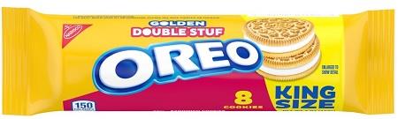 NABISCO KING SIZE GOLDEN OREO DOUBLE STUF 4.15OZ**MANUFACTURER GUARANTEED SHELF LIFE IS 45 DAYS**