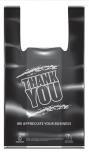 T-SHIRT CARRY-OUT BAGS *BLACK* (SHOPPING BAGS HEAVY DUTY)11.5 X 6.5 X 22--15 MICRON