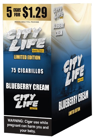 CITY LIFE CIG 5/1.29 BLUEBERRY CREAM**LIMITED EDITION AVAILABLE WHILE INVENTORY LASTS**