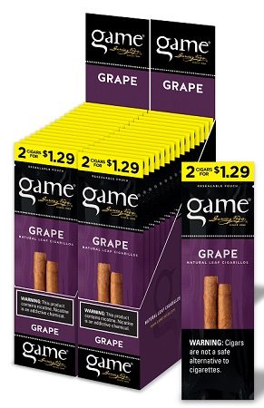 GAME CIGARILLOS $1.29 GRAPE 2PK