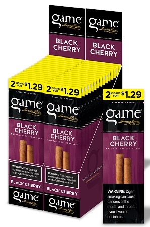 GAME CIGARILLOS $1.29 BLACK CHERRY 2PK