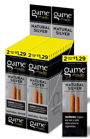 GAME CIGARILLOS $1.29 NATURAL SILVER 2PK