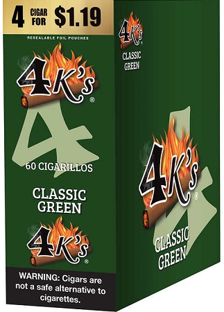 4 KINGS CIGARILLOS 4/$1.19 CLASSIC GREEN