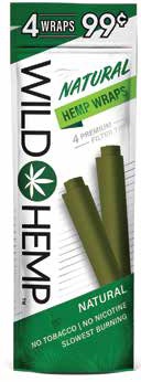 WILD HEMP 4/.99 WRAPS NATURAL(NO TOBACCO/NO NICOTINE)