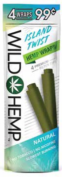 WILD HEMP 4/.99 WRAPS ISLAND TWIST(NO TOBACCO/NO NICOTINE)