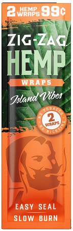ZIG ZAG HEMP WRAP 2/.99 ISLAND VIBES(NO NICOTINE/NO TOBACCO)
