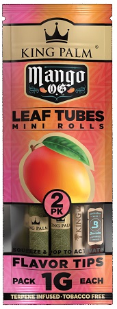 KING PALM MINI ROLLS MANGO OG 2PK(FREE OF TOBACCO & ADDITIVES)
