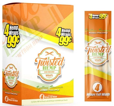 TWISTED HEMP WRAPS 4/.99 ENDLESS SUMMER (MANGO/PINE)