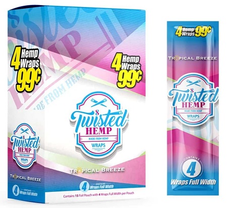 TWISTED HEMP WRAPS 4/.99 TROPICAL BREEZE