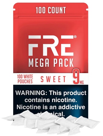 FRE NICOTINE POUCHES MEGA 9MG SWEET (100CT)*$15.00 OFF PER BOX*