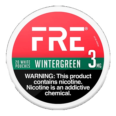 FRE NICOTINE POUCHES 3MG WINTERGREEN 20CT*$3.00 OFF PER 5CT ROLL*