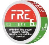 FRE NICOTINE POUCHES 15MG LUSH 20CT (CONTAINS NO TOBACCO)*$2.00 OFF PER 5CT ROLL*